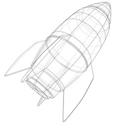 Exploding Rocket Sketch vector image