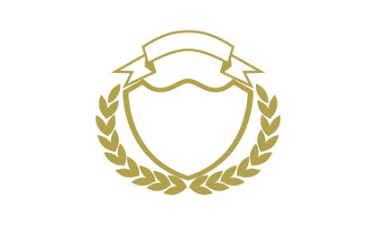 Leaf ribbon shield template blank Royalty Free Vector Image