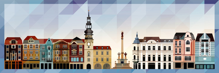 Ostrava Skyline Colorful Poster Vector Image