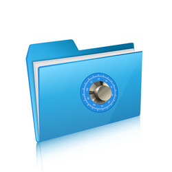 security of computer folder with combination lock vector