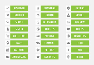 web buttons set in flat vector image