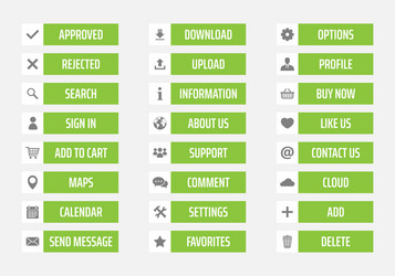 web buttons set in flat vector