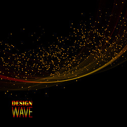 Abstract shiny color gold wave design element vector