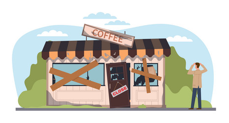 concept of small business problems cafe owner vector