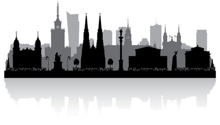 warsaw poland city skyline silhouette Vector Image