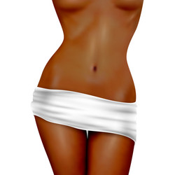 Dark skin slim female body vector