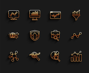 set line project team base search data analysis vector image
