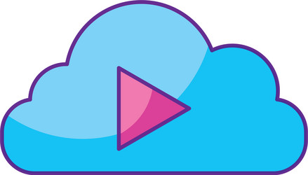 cloud computing with tape media player isolated vector image