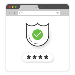 secure password on window browser white vector image