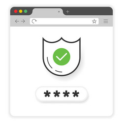 Secure password on window browser white vector