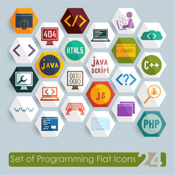 set of programming icons vector image