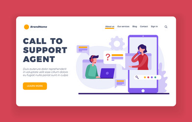 support call operator assistance on customer vector image