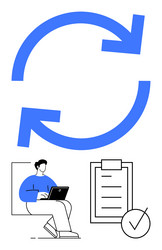 workflow management with checklist digital device vector image