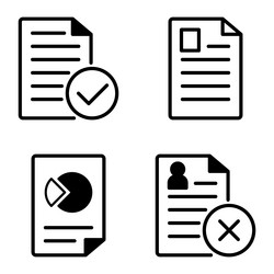 Docs1-2 flat icon set isolated on white background