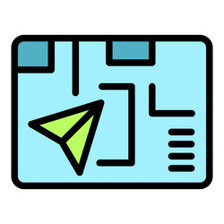Trajectory plane icon flat Royalty Free Vector Image