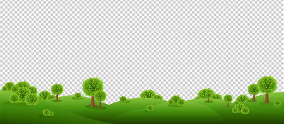 green landscape isolated with transparent vector