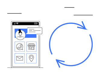 mobile app interface with user profile and icons vector image