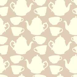 seamless pattern with decorative cups and teapots vector image