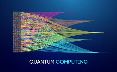 abstract quantum computing and ai technology vector image