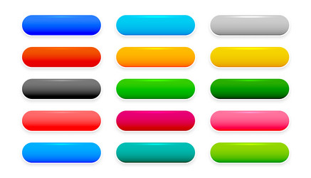 colorful and empty web app button sign in pack vector image