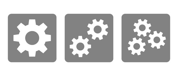 A set of gear icons customization settings vector