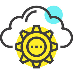 cloud computing flat line web icon concept vector image