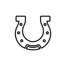 horse shoe hoof retro steel outline pictogram vector