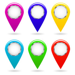 set of colorful map pointers isolated objects vector