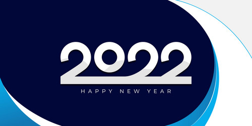 typography design of 2022 with abstract vector image