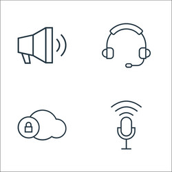 user interface line icons linear set quality vector image