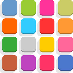 flat blank web button rounded square icon set vector image