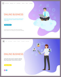 online business internet assistance web pages vector