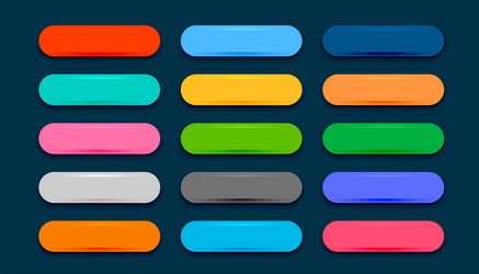 pack of web app button icons in various colors vector image