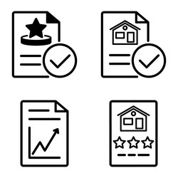 docs1-2 flat icon set isolated on white background vector image