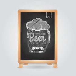 Chalk drawing typography beer glass vector