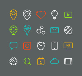 different simple web pictograms collection vector