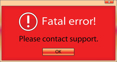 fatal error window vector image