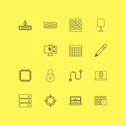 internet technologies linear icon set simple vector image