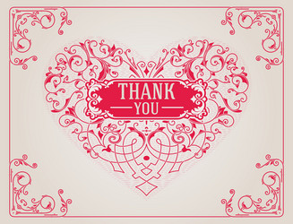 ornate heart in retro style elegant element vector image