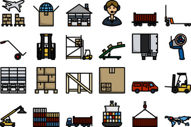 Logistic icon set Royalty Free Vector Image - VectorStock