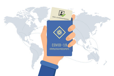 covid19-19 immunity passport flat vector