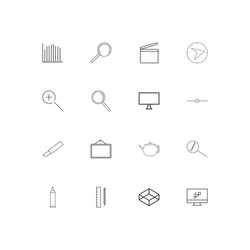 creative process and design linear thin icons set vector image