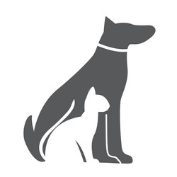 Cute Pet Dog and Cat Icon Vector Image