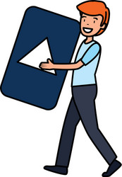 man with play button vector image