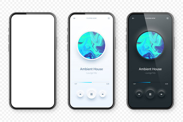 Online audio player user interface smartphone app vector