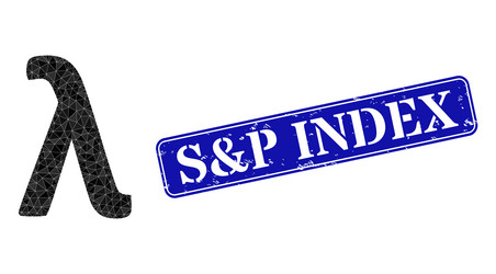 scratched sp index seal and lambda greek vector image