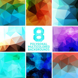 set of abstract polygonal background vector image