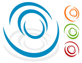 Circular design element logo shape 4 different vector