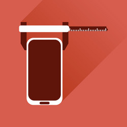 flat web icon with long shadow mobile settings vector image