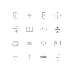 web and text simple linear icons set outlined vector image